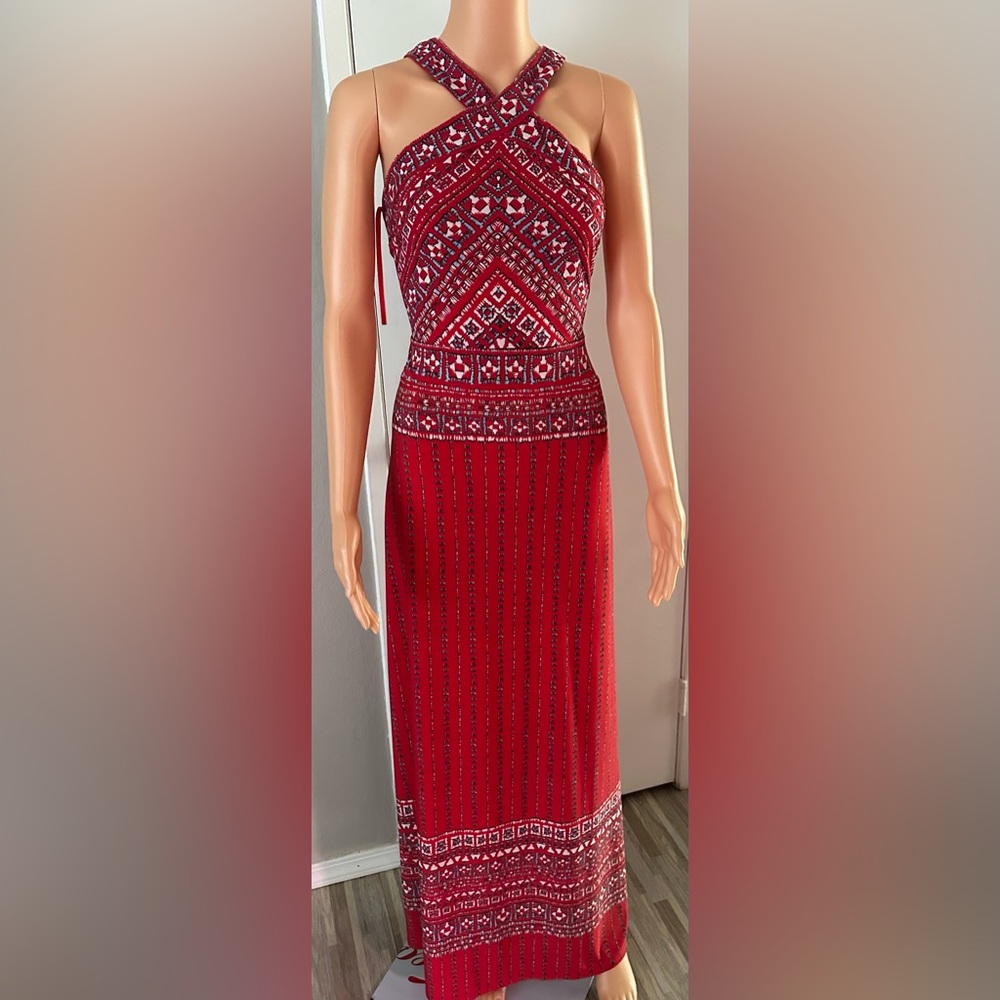 BCBGMAXARIZA Lienna Print Maxi Dress xs